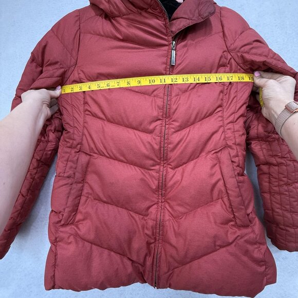 Marmot Jacket Womens Small Red 700 Fill Down Hooded Puffer Insulated Winter Coat - Picture 12 of 16